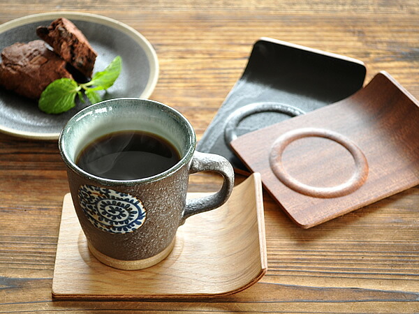 楽天市場 食器 コースター おしゃれ 木製 茶托 角型 スクエアー アウトレット カフェ風 アール角コースター おしゃれ食器の通販m Home Style