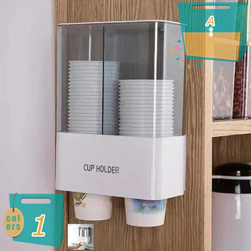 使い捨てコップ用 ホルダー カップディスペンサー 壁面取り付け 紙カップディスペンサー 収納 紙コップディスペンサー 両面テープ取り付け カップスタンド 紙コップ 口径7.5cm以下用 カップスタンド 給湯機 給茶機 mi-ya-bi