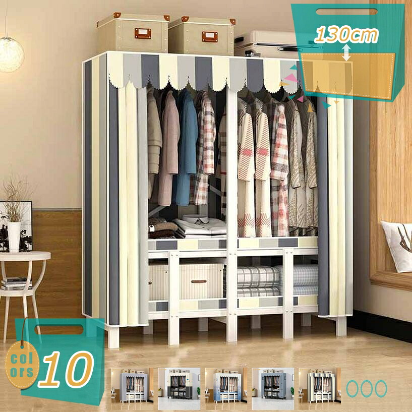 1000円OFFクーポン 棚 ハンガーラック おしゃれ ワードローブ カバー付き スリム 北欧 洋服掛け 頑丈 大容量 高耐荷重 コートハンガー コート掛け 衣類収納 防サビ mi-ya-bi｜miyabicompany