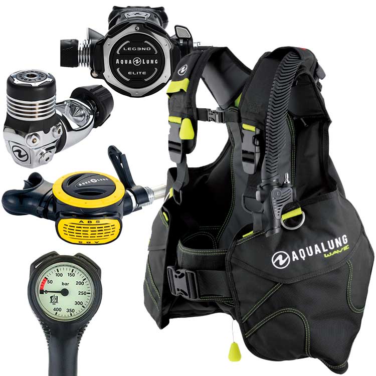[ アクアラング ] ウェーブ AQUALUNG WAVE BC + レジェンド ELITE レギュレーター ダイビング重器材4点セット