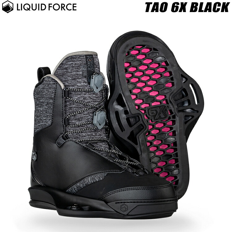 [ Liquid Force ] リキッドフォース　2024年モデル TAO 6X タオ [ ブラック ] ウエイクボード用ビンディング ウェイク用ブーツ Wake Board Binding