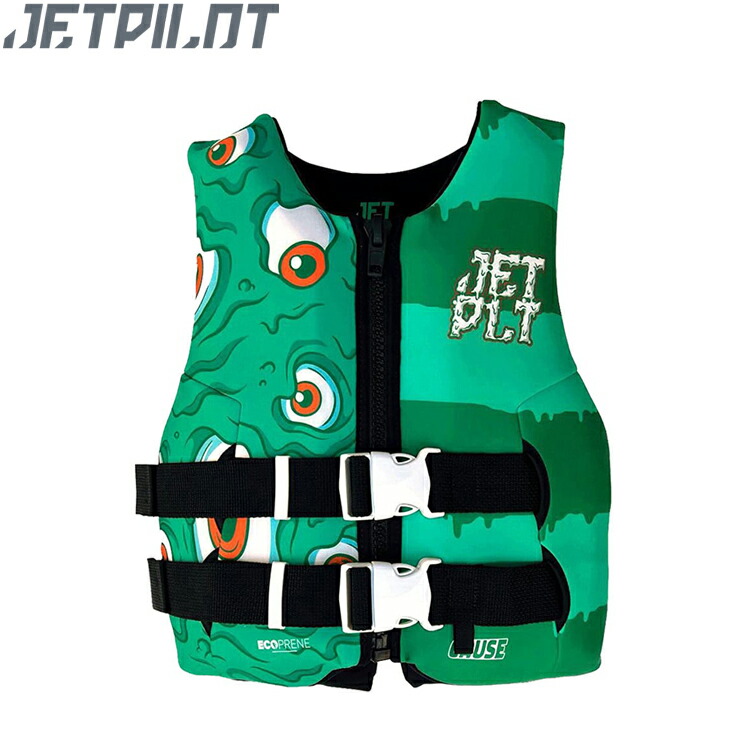 [ JETPILOT ] ジェット機飛行士 JA24211B-CGA 男の子 コーズ CGA ネオより良い [緑であること] ウエイクボード ジェット機スキーの板 生存期間上衣 水上自動二輪車 キッズ お坊っちゃん 赤ちゃん用