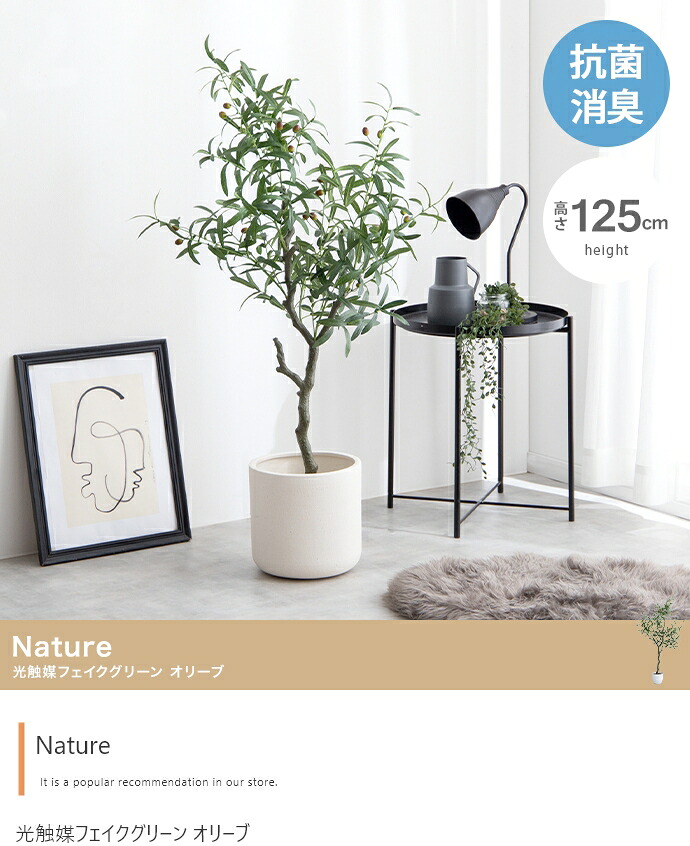 ＼新生活応援キャンペーン／【期間限定ポイント3倍 4/14 20:00～4/20 23:59】観葉植物 人工観葉植物 オリーブ おしゃれ 高さ125cm フェイクグリーン 光触媒 リアル パークチップ 消臭 抗菌 北欧 お洒落 モダン デザイン シンプル 新生活 一人暮らし 同棲 空気 クリーン ウイ