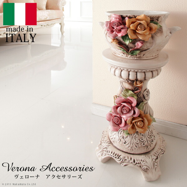 楽天市場】イタリア製 陶花 コラム＆ポットインテリア