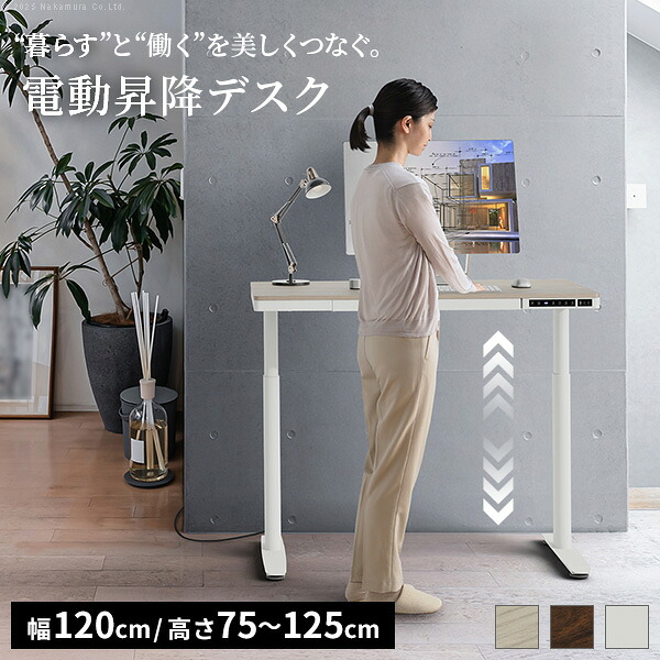 電動昇降デスク 幅120cm テーブル ワークデスク『電動昇降デスク SD』高さメモリー機能 高さ調整 USB付き おしゃれ 電動昇降テーブル PCデスク パソコンデスク オフィスデスク ゲーミングデスク 昇降デスク 昇降テーブル 電動 昇降 デスク 昇降式