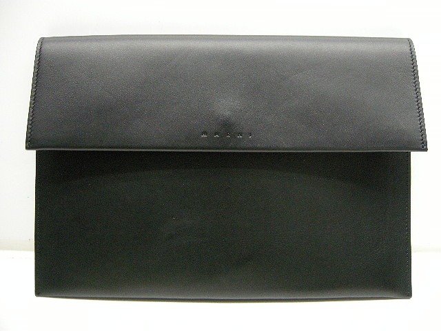 楽天市場 マルニ Marni レザークラッチバッグ セカンドバッグ ポシェット Bag 本革製 ユニセックス レディース 女性 メンズ 男性 ブラック 黒 Black 横30cm X 縦21cm サイズ Micce楽天市場店