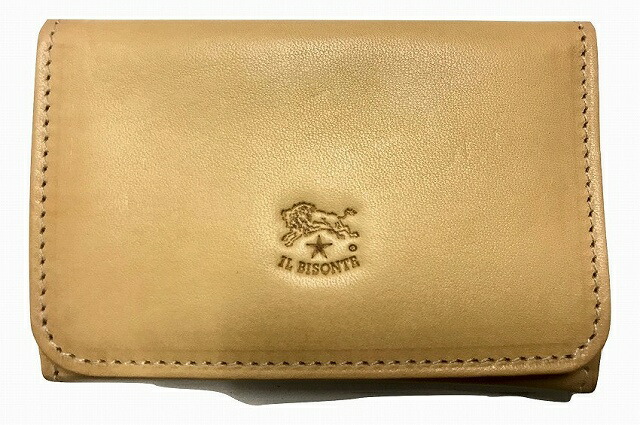 送料無料 Micce店 Il Bisonte イルビゾンテ レザーカードケース 小銭入れ コインケース クレジットカードケース ヌメ革 財布 財布 ケース 試着後 Il 返品可能 定期入れ メンズ レディース C0470 P