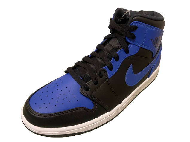 【NIKE AIR JORDAN 1 MIDナイキ エアジョーダン1ミッド/JORDAN1 AJ1 HYPER ROYAL/1ハイパーロイヤル/554724 077/青x黒ブルー/ブラック/スニーカー/シューズ/メンズ】【サイズUS 9 /US 9.5 /US 10.5】