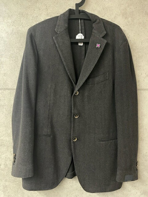 【LARDINI(ラルディーニ)カシミア/カシミヤ混ウール テーラードジャケット/3ボタンJKT/サイズ54(メンズXL-XXL)/ダークブラウン/ブレザー/チェスターコート/スーツ/ヘリンボーン/AP321AV APR3722 490】|micce店