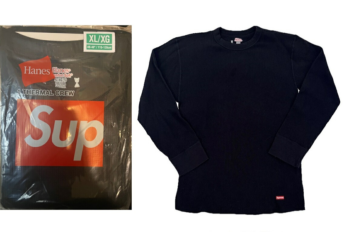 楽天市場】2023AW/Supreme/Hanes Bones Thermal Crew (1 Pack) Black