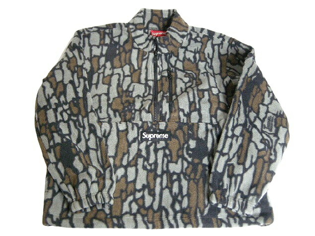 2020AW/Supreme/Polartec Half Zip Pullover/ ポーラテック ハーフジッププルオーバー/フリースパーカー/FLEECE/BOX LOGO/ボックス席ロゴタイプ/20AW/20FW/FW20/2020FW/秋冬/Olive Treebark Camo/変装/化けの皮/メンズ/大きさS