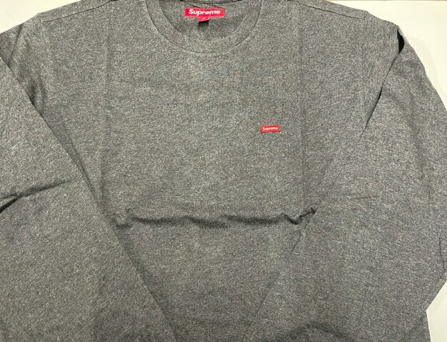 2024AW/24FW/Supreme Small Box L/S Tee Charcoal/シュプリーム スモールボックス ロングスリーブTシャツ/ロンT/カットソー/長袖T-SHIRT/スウェット/クルーネック/crewneck/チャコールグレー/ダークグレー系/メンズ/サイズM|micce店