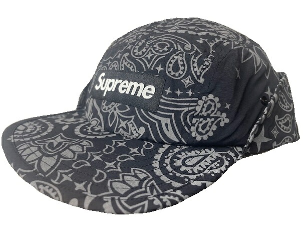 2026SS/Supreme/シュプリーム/Reflective Bandana Sunshield Camp Cap/リフレクティブ バンダナ サンシールド キャンプキャップ/サンシールドキャップ/HAT/ハット/帽子/日よけ帽子/日除け帽子/ペイズリー/Black/黒/ブラック/サイズFREE/メンズ/レディース|micce店