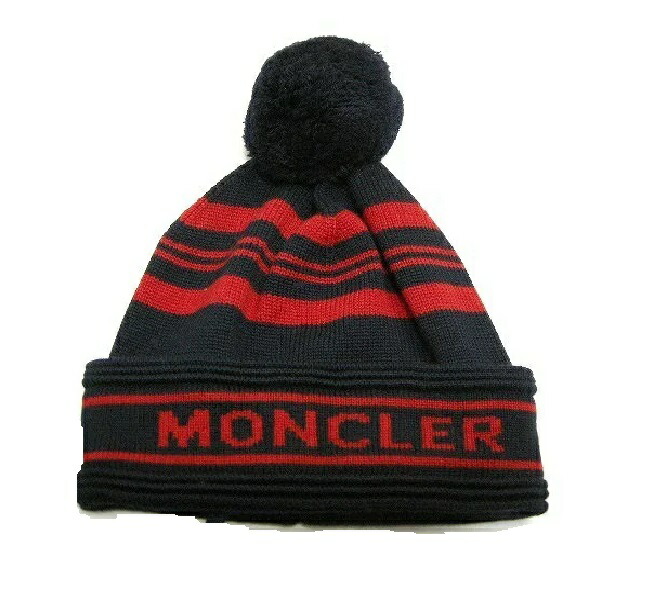 MONCLER モンクレール ニット帽 ボンボン付 ワッペンロゴ Amazon | [モンクレール] ウール100％ BIGワッペンロゴ ニット