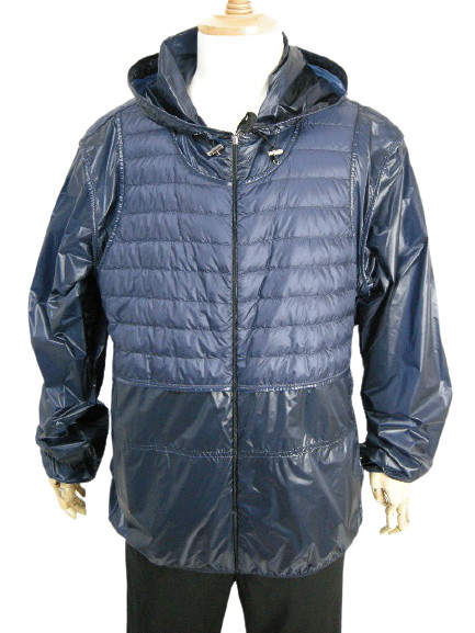 【MONCLER/モンクレール/GENIUS/ジーニアス/CRAIG GREEN/クレイググリーン/PLETHODON GIUBBOTTO/プレソドン/フード付きダウン切替ナイロンジャケット/ナイロンパーカー/ライトダウンジャケット/ダウンパーカー/メンズ/2021-2022AW/秋冬/766/ダークネイビー系/サイズ3/4】｜micce店