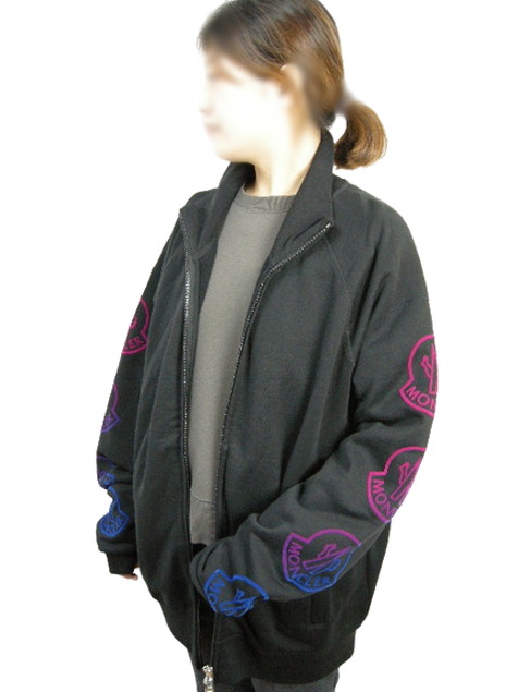 【MONCLER/モンク軌跡/MAGLIA CARDIGAN/袖ロゴタイプ 汗水/ジップアップスウェットカーディガン/スウェットジャケット/スウェットパーカー/汗水/トレイナー/調教師/メンズ/2021-2022AW/秋冬/999/黒いこと/黒/大きさXL/091-8G00047-899FL】