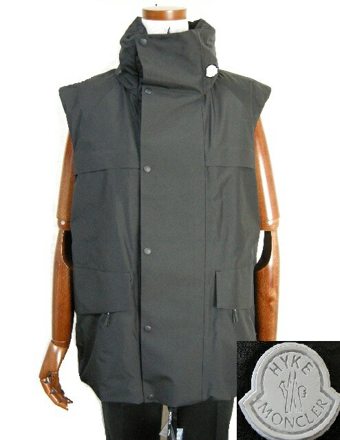 【MONCLER/モンクレール/GENIUS/ジーニアス/HYKE/ハイク/VANIL GILET/バニル ジレ/ゴアテックス フード付きダウンベスト/ジレ/2L GORE-TEX INFINIUM DOWN VEST/メンズ/2022-2023AW/秋冬/999/ブラック/サイズ2/3】