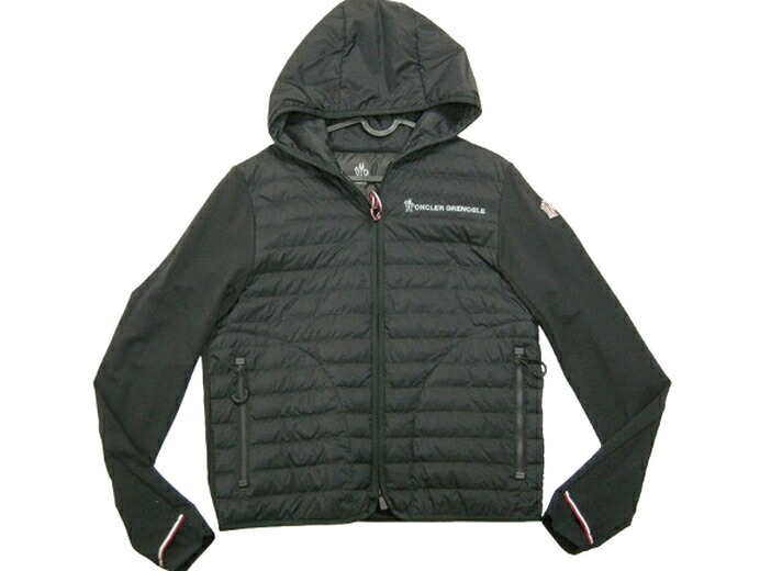【MONCLER/モンクレール/GRENOBLE/グルノーブル/MAGLIA CARDIGAN/異素材切替ライトダウンパーカー/ライトダウンジャケット/ダウンカーディガン/スウェットパーカー/ジャージー/ニットダウン/メンズ/2025SS/春夏/999/ブラック/黒/サイズS/097-8G00005-89AW0】