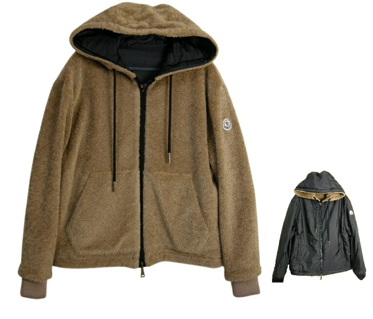 【MONCLER/モンクレール/MAGLIA APERTA CON CAPPUCCIO/リバーシブルボアパーカー/ナイロンパーカー/テディ/フリースパーカー/TEDDY/ナイロンジャケット/レディース/2025-2026AW/秋冬/P29/ライトブラウンxブラック/サイズM/K2-093-8G00016-89AOF】｜micce店