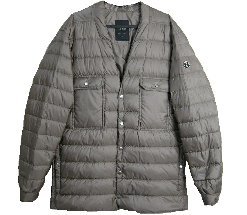 【MONCLER/モンク線路/+ Rick Owens/リックオウエンス/OUTERSHIRT/アウターシャツ/ライトダウンジャケット/ライトダウンカーディガン/落ちこむパーカー/落ちこむスウェーター/メンズ/2024-2025AW/秋冬/25U/DUST/モカベージュ系/大きさ46/50】【J2-09N-2F00001-M4426】