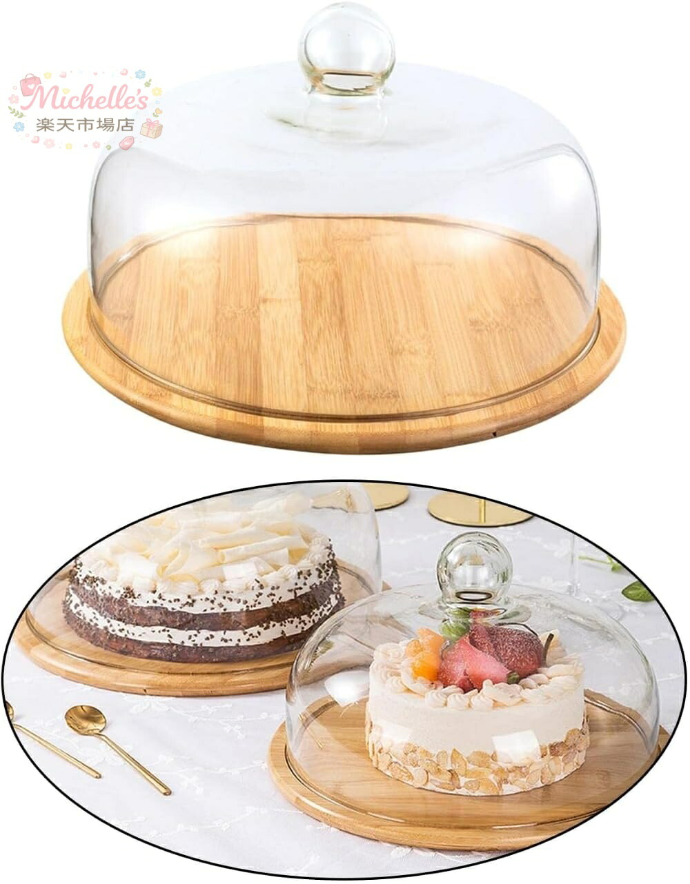 澄み切ったケーキプレートティーフルーツプレートデザートキャンディープレート竹木製お盆付き添い人テイスティングプレート (26珊)