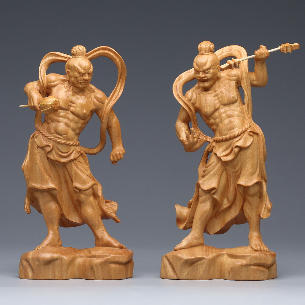 金剛力士像　仁王像　阿形　吽形　あうん　全長約２０cm　二体一対セット 金剛力士像 仁王像 阿形 吽形 あうん 全長約20 二体一対セット 彫刻
