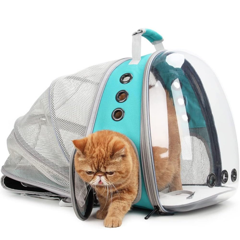 携帯型猫用うしろ側容器に並べる、犬や猫が出かけるする利益の通気性と押しひろげる性のあるうしろ側容器に並べる (サクラ色)