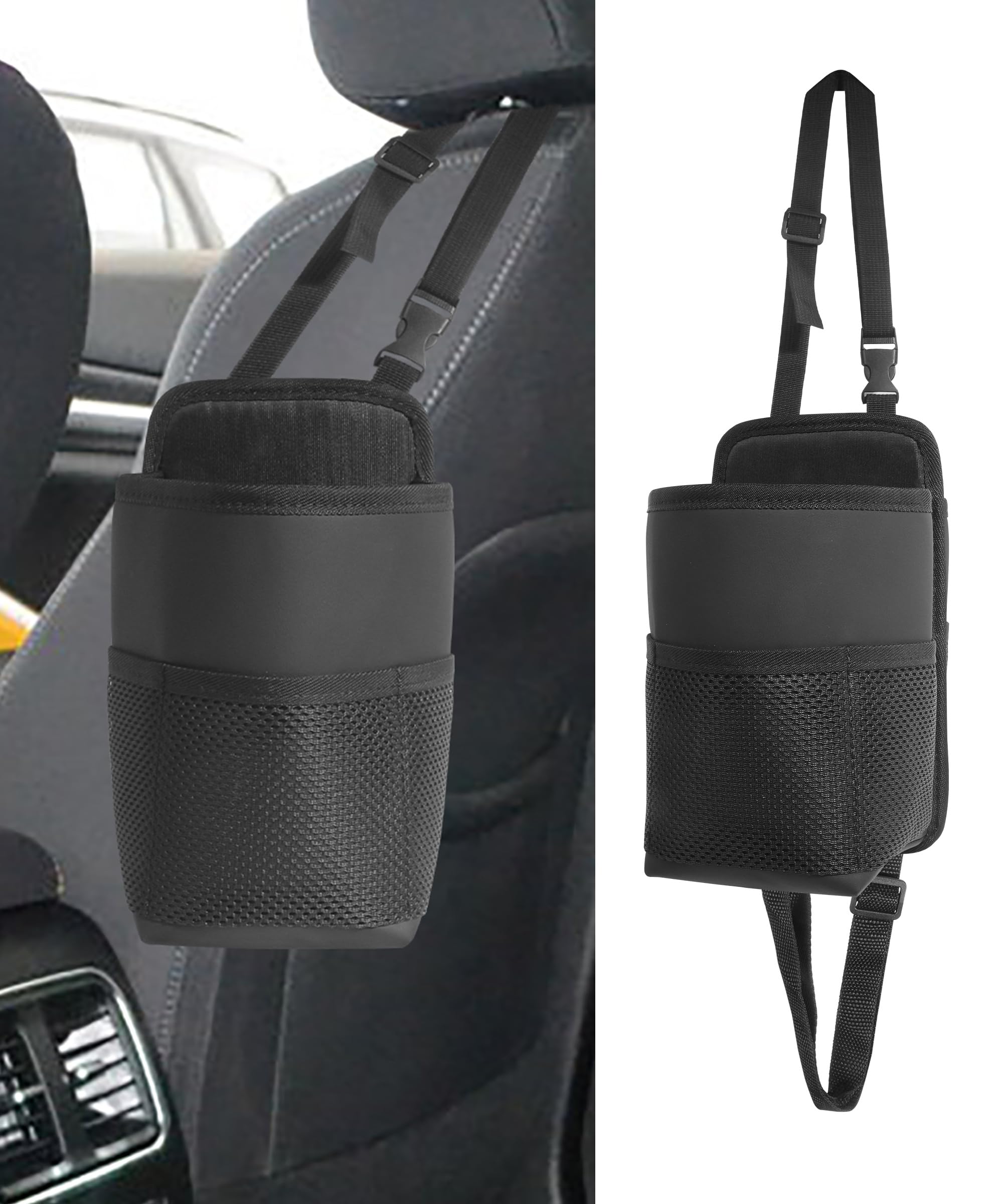 車用カップホルダー。車用カップホルダー。カーシート。カーアクセサリー。2イン1。大型バックシート。吊り下げ式ミニサイドオーガナイザー。車、、トラック用の追加の。｜michikostore