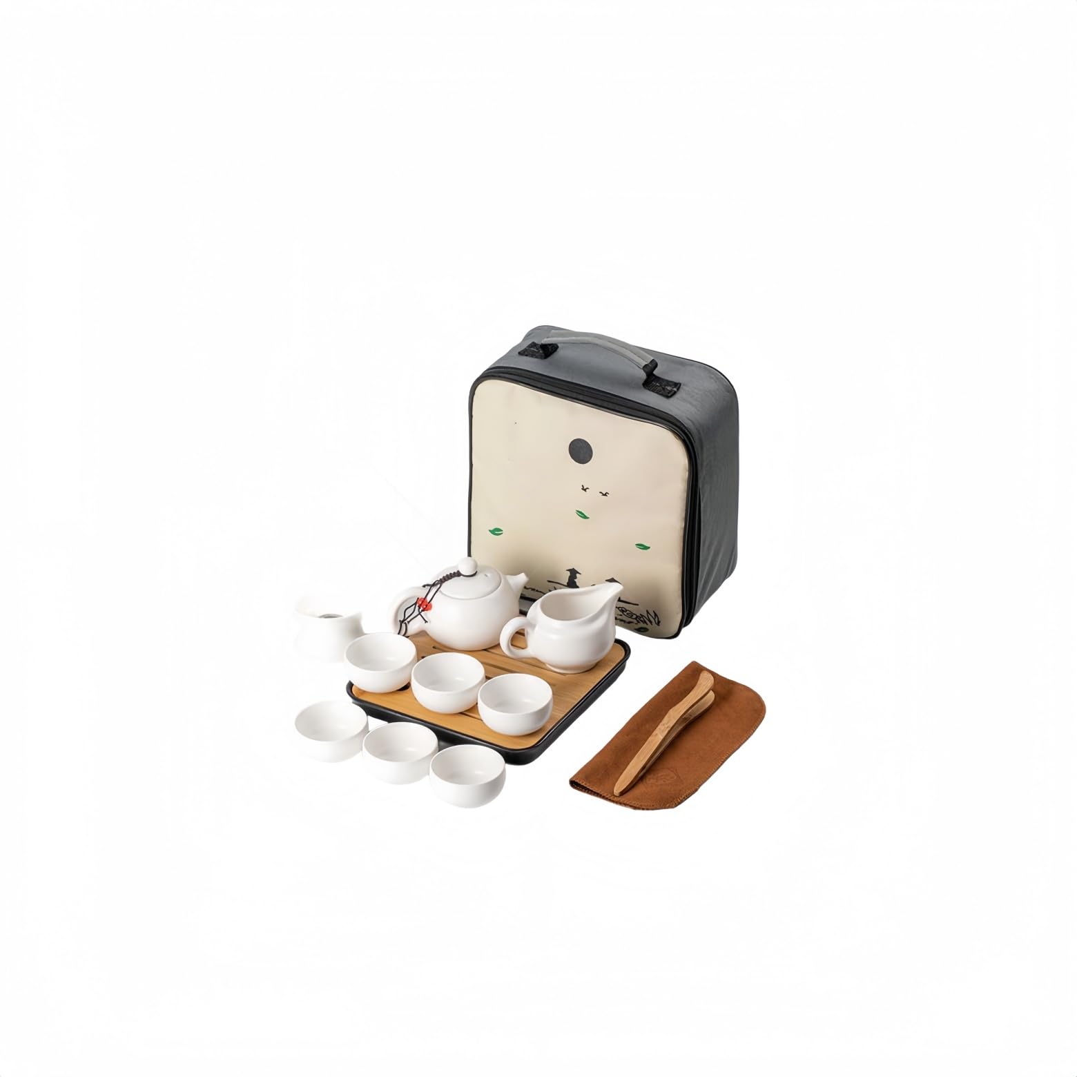 瀬戸もの製番茶器仕掛ける・ティーポット/優勝杯/茶皿/お茶お盆付き添い人 | 持ちはこび納める御徒面子付・分かりやすい和風ひな型 | 住みか/執務室/旅する/アウトドア相応う | 緑茶/紅茶の葉/中国茶用ティーセット・譲りわたす用にも至適 (-4)