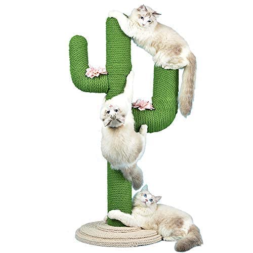 猫円柱 猫用 爪とぎカクタス型 猫極点 麻縄 手一巻き 好いたらしい つめとぎ 猫の木 多頭飼い 精神的な統合飾り気の無い 子ネコから大型猫 (80, 緑) その他-日用品雑貨・文房具・手芸