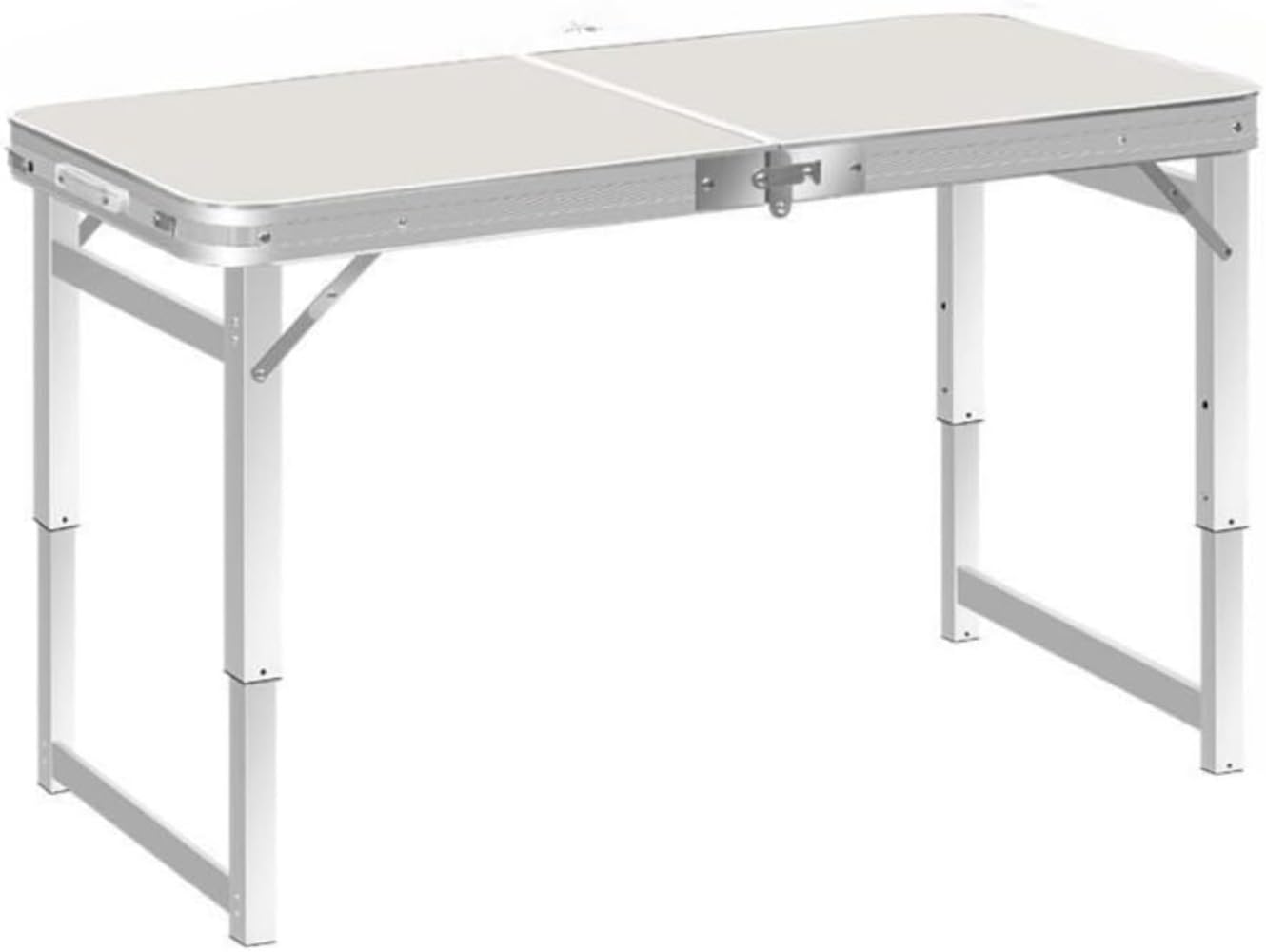 屋外折りたたみテーブル 120 センチメートル 3 層高さ調節可能な小型テーブル折りたたみ式ポータブルアルミキャンプピクニックテーブル｜michikostore