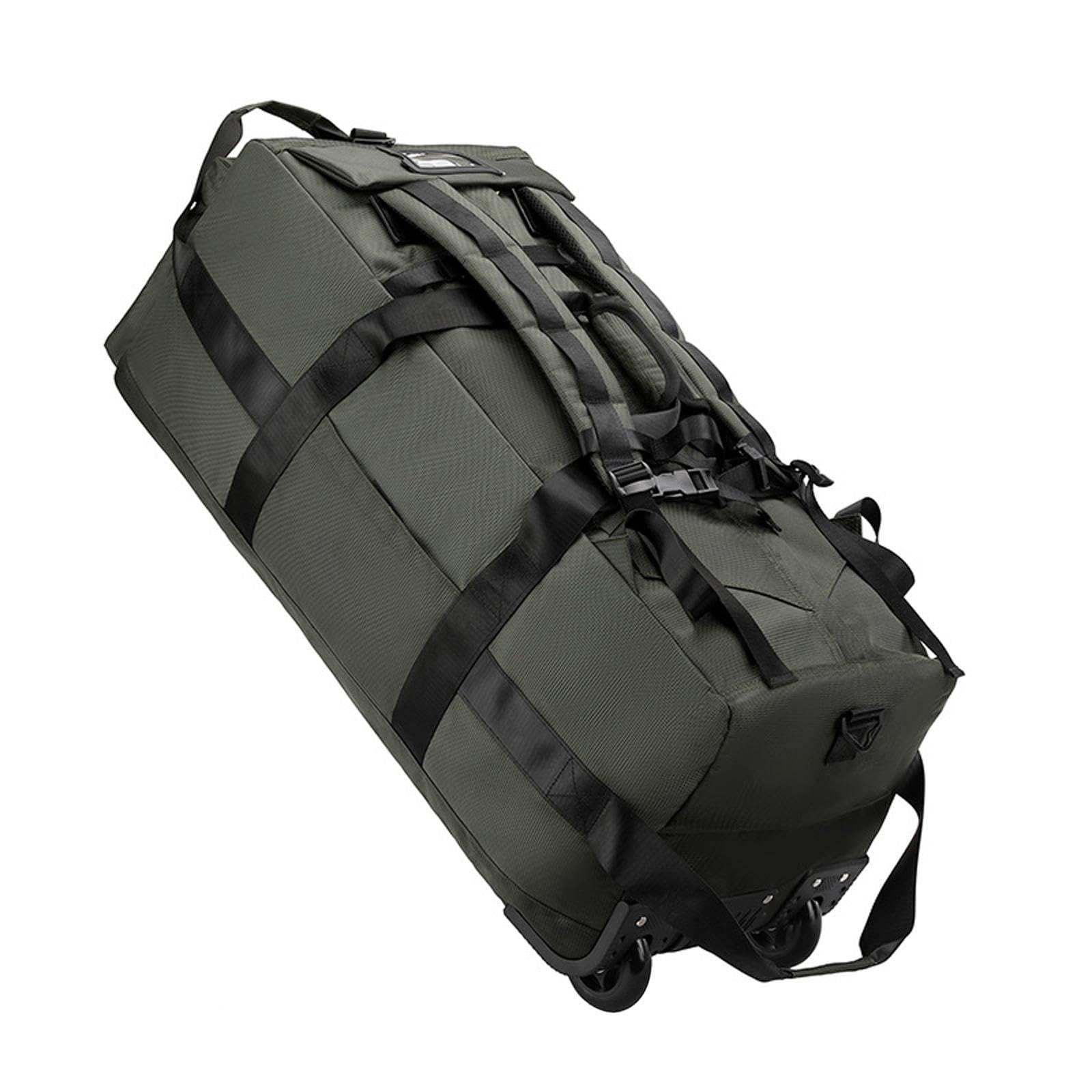 ボストンバッグ キャリーバッグ 大容量 100L キャスター付き ダッフルバッグ 3WAY 折りたたみ トロリーバッグ 軽量 撥水 旅行 帰省 アウトドア キャンプ ミリタリー 収納 ギアバッグ 丈夫 耐久性 メンズ レディース カーキ 深