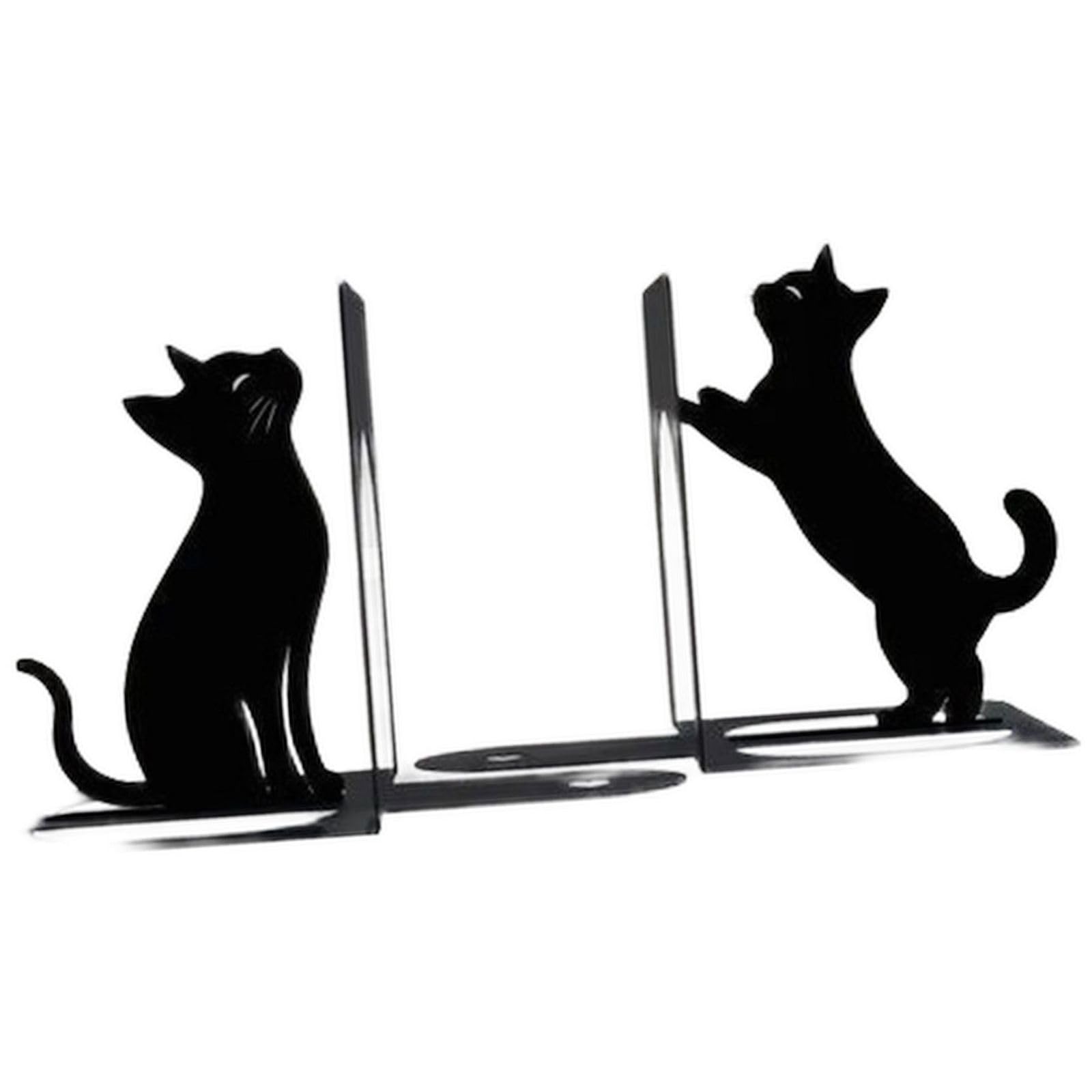 ブックエンド 今めかしい 猫 2個書き割り 金属元素製 倒れない L字型 本立て 読みもの照明ランプ 卓上 納める 取り片づける 猫 影ぼうし アイアン 毛の荒物 室内装飾 事務装置 事務室 住まい 学びとる机 黒いこと 13×17糎