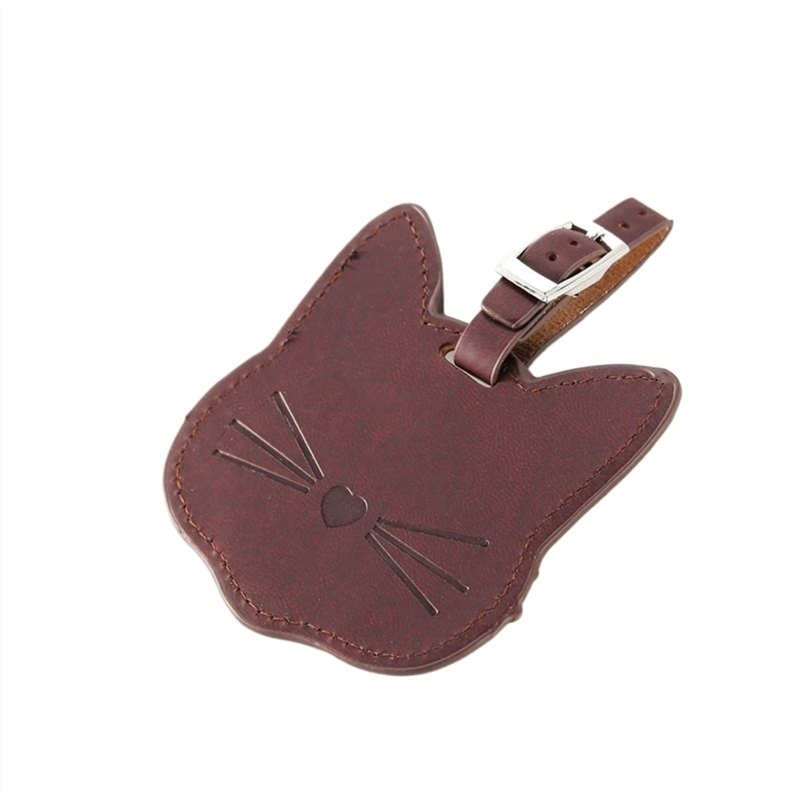 荷物タグ スーツケースタグ ネームタグ 旅行 ラゲッジタグ 猫 キャット モチーフ おしゃれ かわいい フェイクレザー PUレザー 紛失防止 目印 住所ラベル ネームプレート 出張 トラベル用品 バッグ用アクセサリー 5色展開 大人可愛い｜michikostore