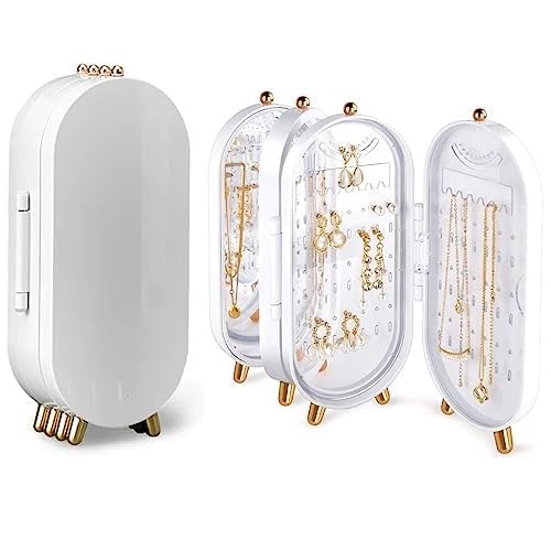 宝飾品ボックス席 大電気容量 153穴 イヤリング 納める 照明ランプ 4層 折りたたみ式 ピアス 保持者 首飾り 小入れもの 鏡付き添い人 今めかしい パウダーコンパクト 持ちはこぶ 佩び物入れもの 防塵 珠玉箱 宝飾品車寄せ 見せびらかす 白いこと