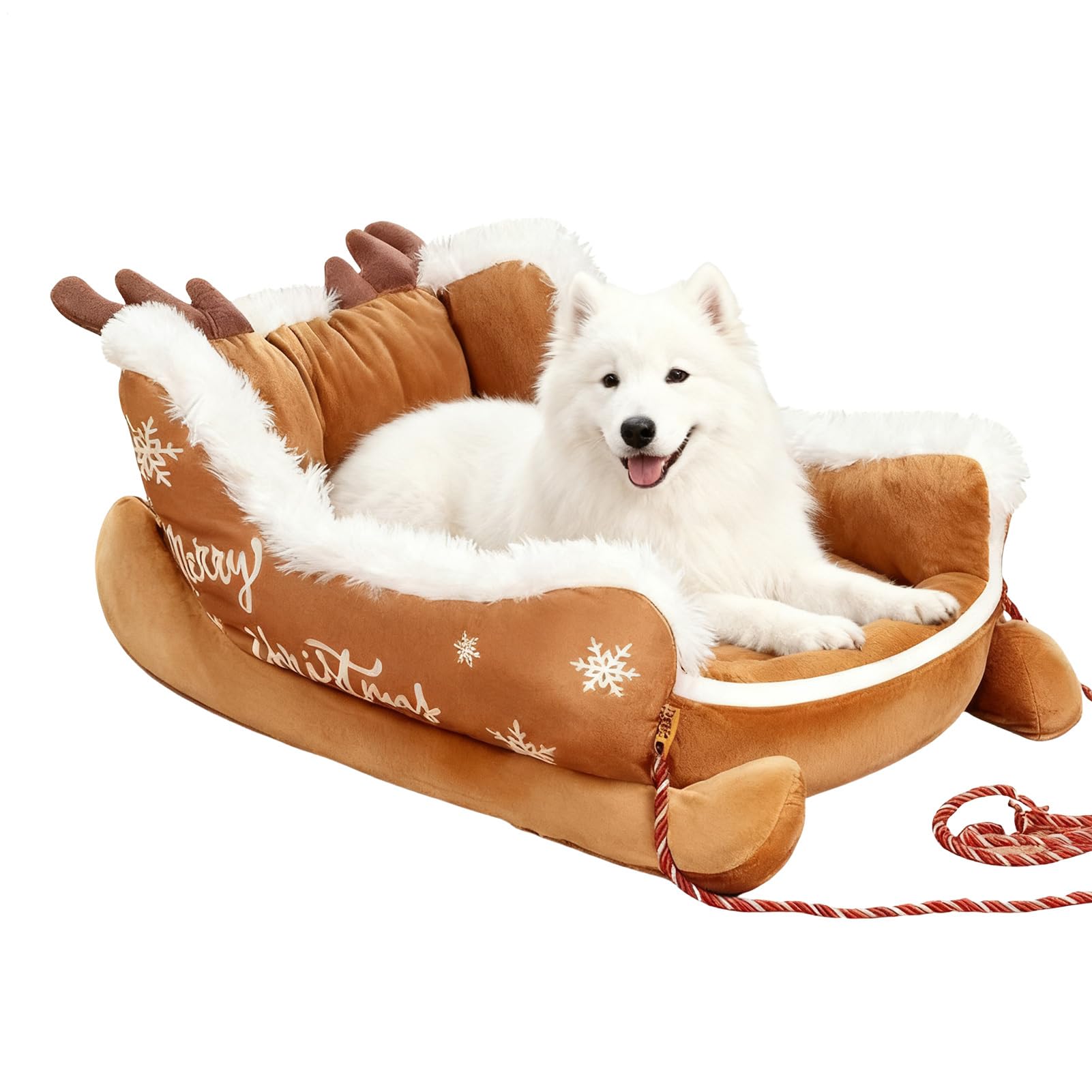 愛玩動物寝台 クリスマス ソリ型 犬 猫 小型犬用 ふわふわ あったか 冬用 座布団 上滑り打ちきり 洗える 今めかしい 室内装飾 愛くるしい 室内用 差し上げ物