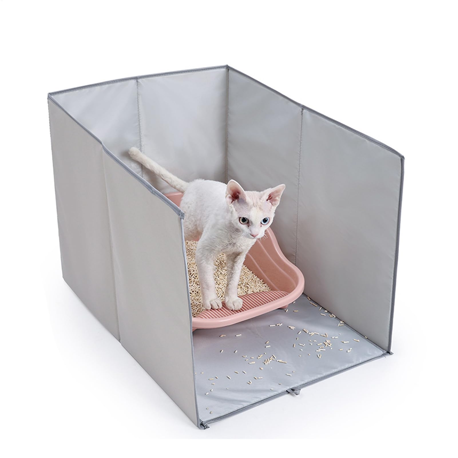 猫用室内用便器 飛散押しとどめるかばい立て 折りたたみ式 室内用便器あたり近所の汚れた状態打つ手 猫砂かばい立て 飛び散り押しとどめる取りまかなう 高め横ずっぽう 室内用便器腰掛け せっ生装置 愛玩動物装置 精神的な統合飾り気の無い