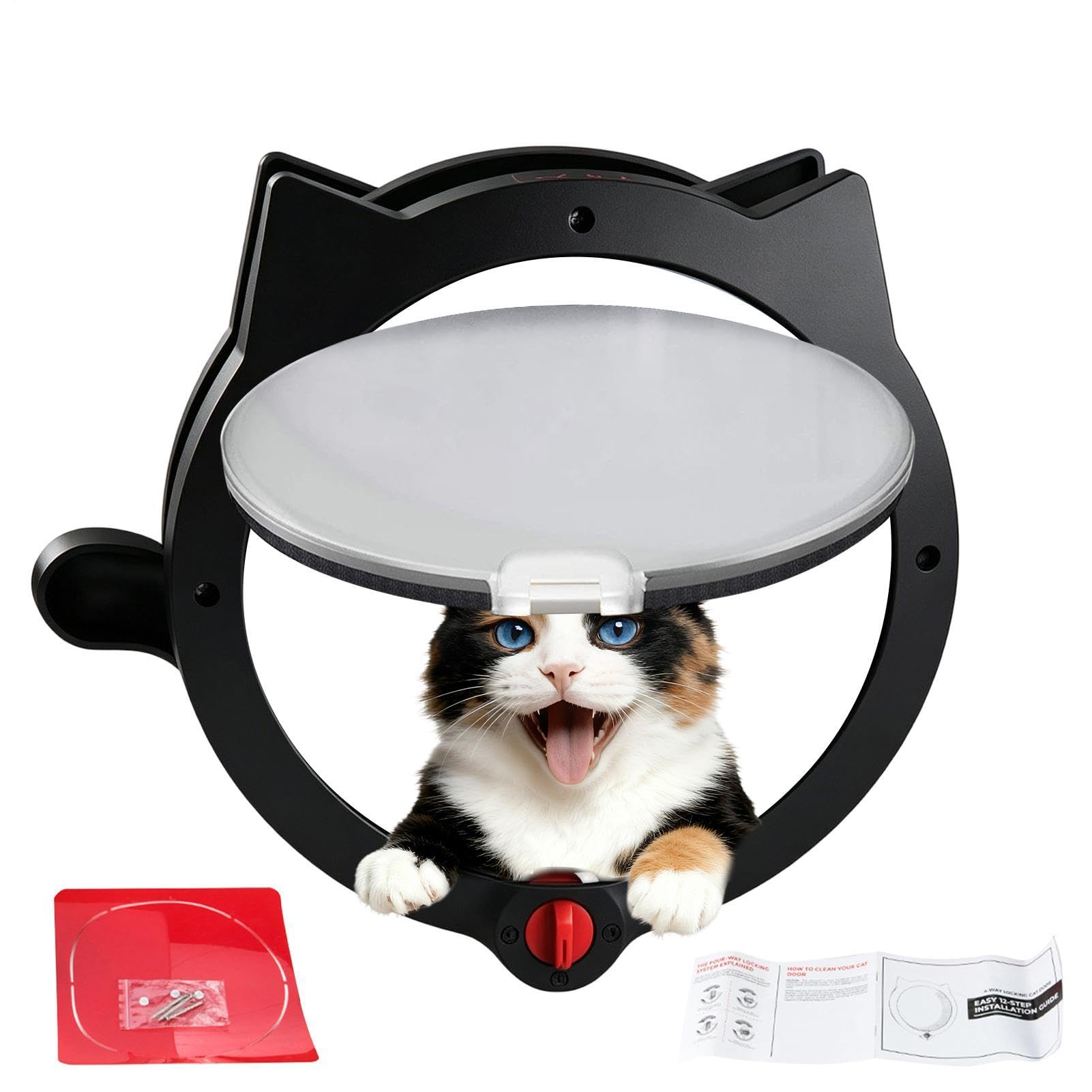 猫部屋の入り口 愛玩動物部屋の入り口 キャットドア 4way鍵を掛ける役立つこと付き添い人 据え置き飾り気の無い 猫 小型犬用 部屋の入り口 キャットフラップ 屋内 室外 扉 愛玩動物用部屋の入り口 猫用部屋の入り口 白 黒