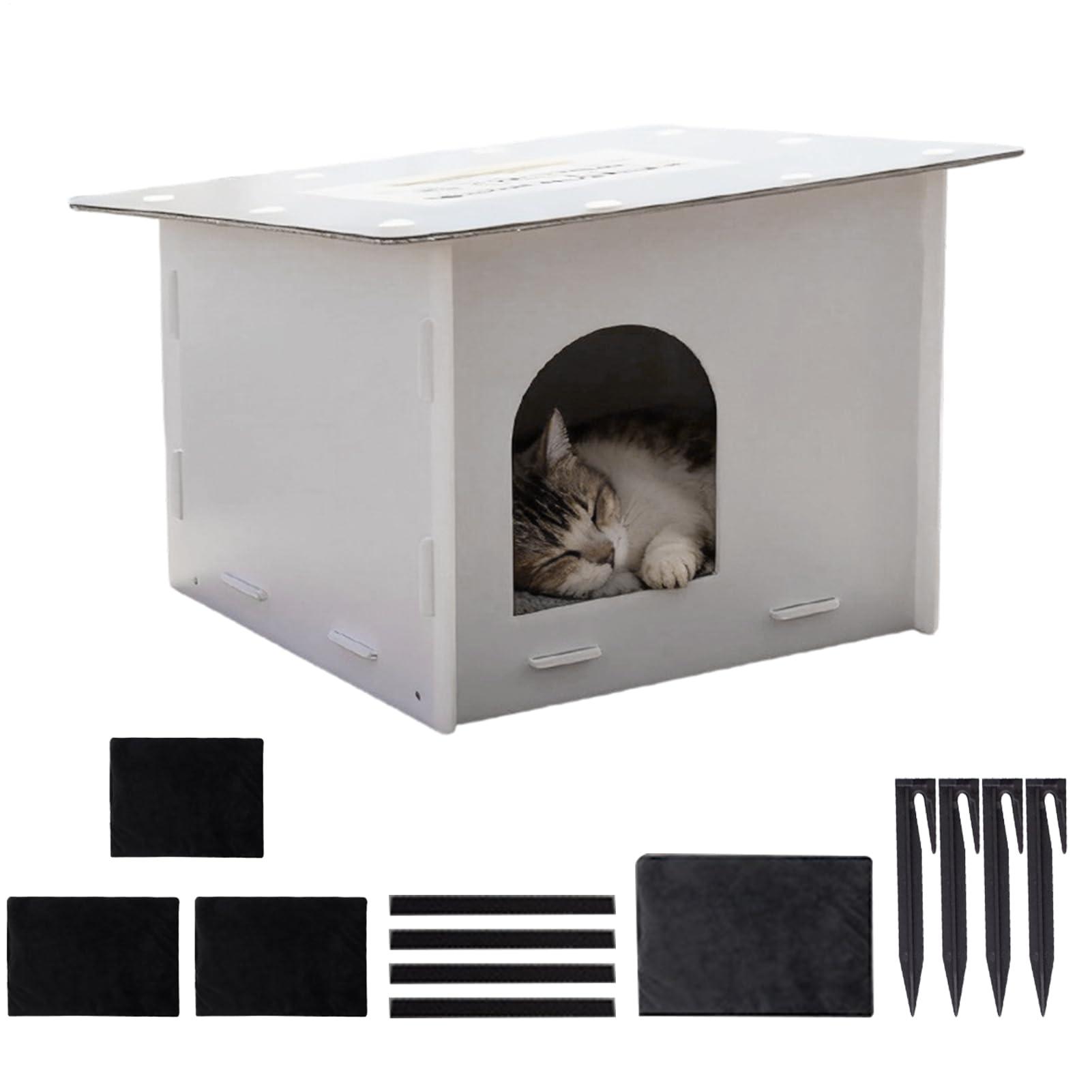 猫住み家 室外用 猫掘っ立て小屋 愛玩動物住み家 犬掘っ立て小屋 小型犬 猫 駆け込み寺所 防寒 防雨 撥水 精神的な統合飾り気の無い 庭 大屋根付き添い人 防風 牢固たる 室内 戸外 回廊 生あたたかい