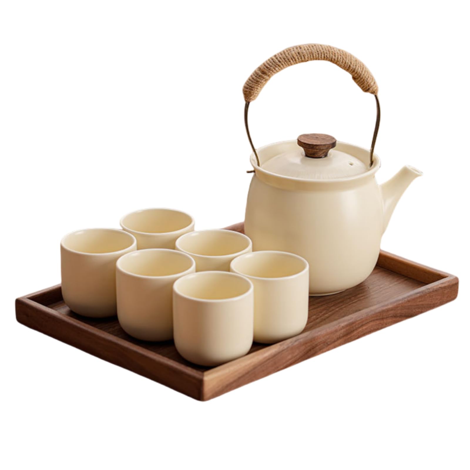 茶具仕掛ける 急須 湯呑み 6客 茶の葉仕掛ける 茶器仕掛ける 今めかしい 瀬戸もの ティーポット 横手 持ち手 麻縄 蓋ツマミ 木製 ウォール中毒者 肌理調お盆付き添い人 八角茴香 御盆 和今めかしい 今めかしい 分かりやすい 窈窕たる 瀬戸もの 御客さん用 おもてなし 差し上げ物 贈り