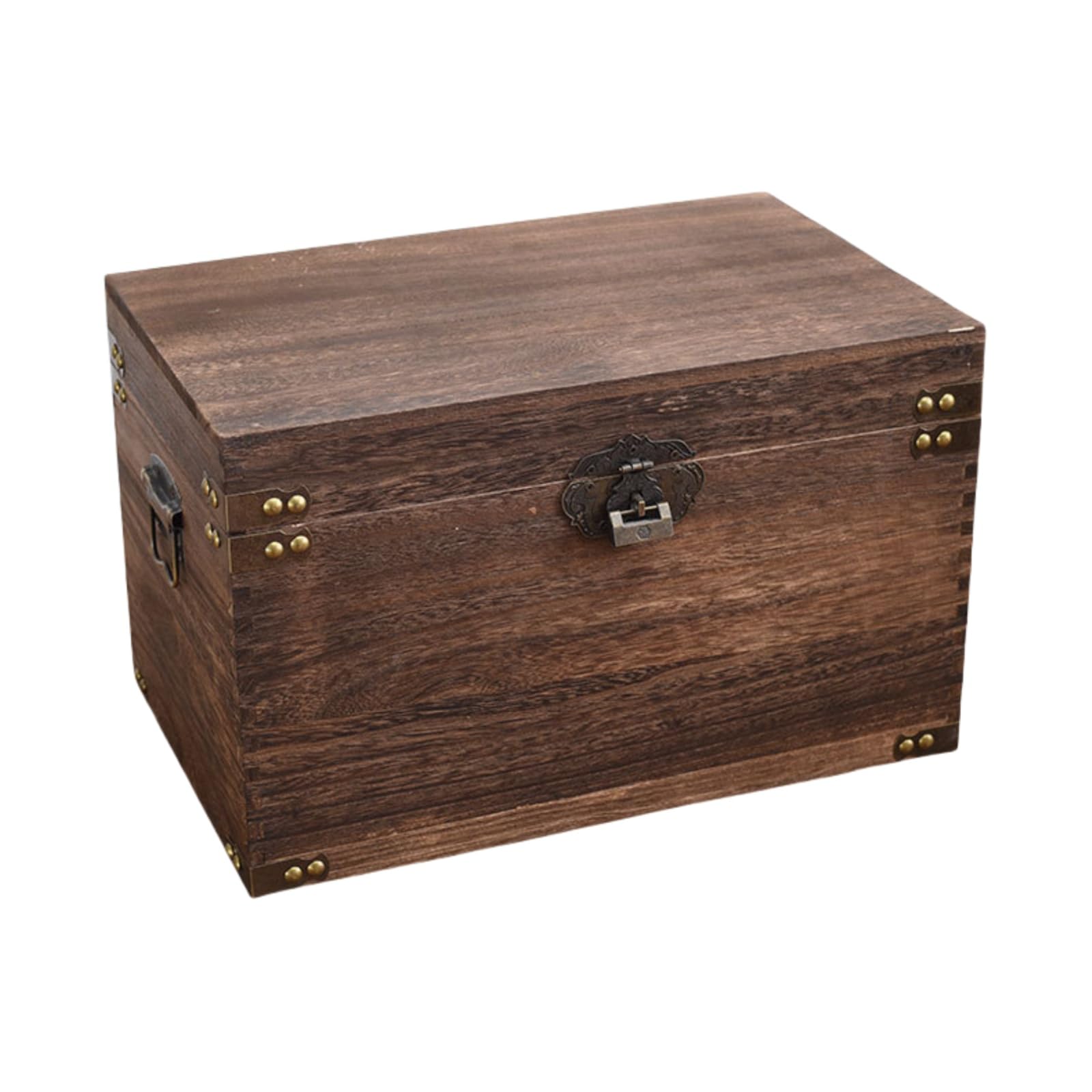 木製 納めるボックス席 フタ付き添い人 鍵付き添い人 大静電容量 レトロ アンティーク調 宝箱 取り片づける箱 御召しもの納める容れもの 白木ボックス席 手あそび箱 収納家具 御先棒箱 炭焼き 50珊30珊30珊