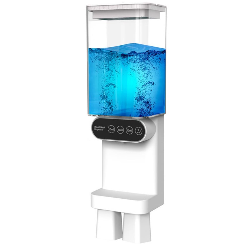 マウスウォッシュディスペンサー 自動小銃 検知器式 700ml 大電気容量 水呑み付き添い人 3座標軸定量築き上げる 磁石式 タッチレス 洗面所 納める 健康方備品 飾りつけ式 白いこと