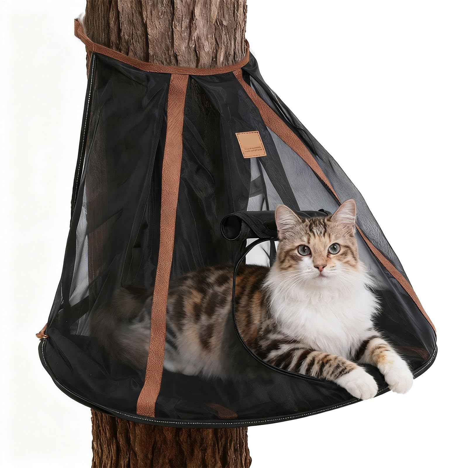 猫用 ハンモック 愛玩動物臥榻 露天 庭 木に取り付け メッシュ 通気性 キャットハウス 吊り下げ式 お休み棲み家 入り口・入口付き添い人 アウトドア 難民キャンプ 中庭