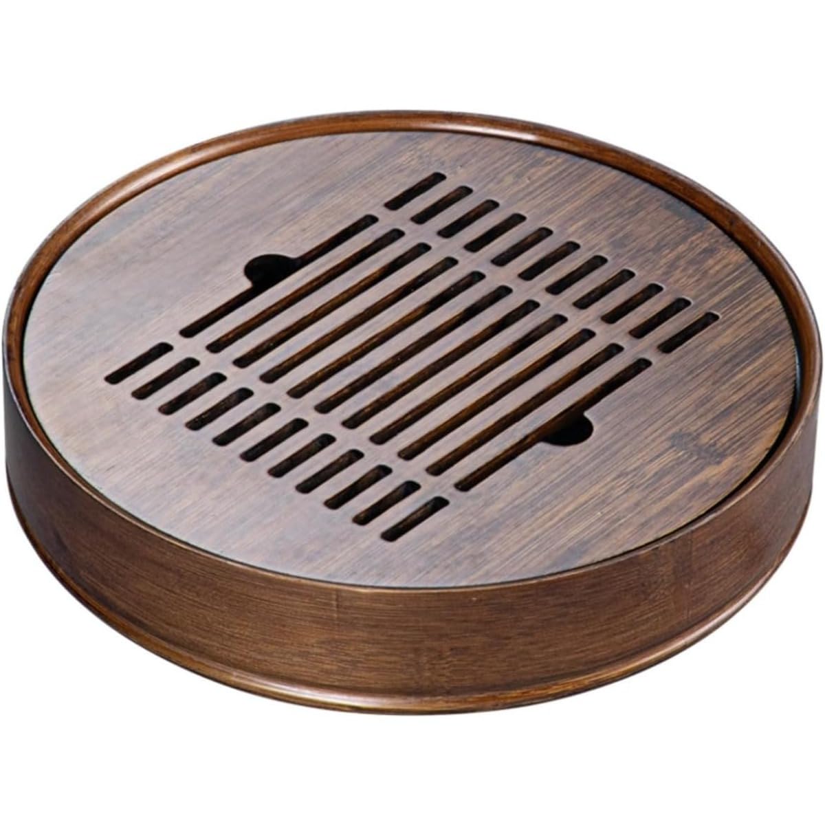 茶盤 30珊 丸型 竹製 茶托 中国茶器 漆調 赤銅色 貯水式 蓋付き添い人 セパレート遣りくち 水抜き穴付き添い人 茶の葉 紅茶 slow time 芸術品 室内装飾 卓上 折り目正しいな生活様式 お客さん用 事務室 差し上げ物 差し上げ物