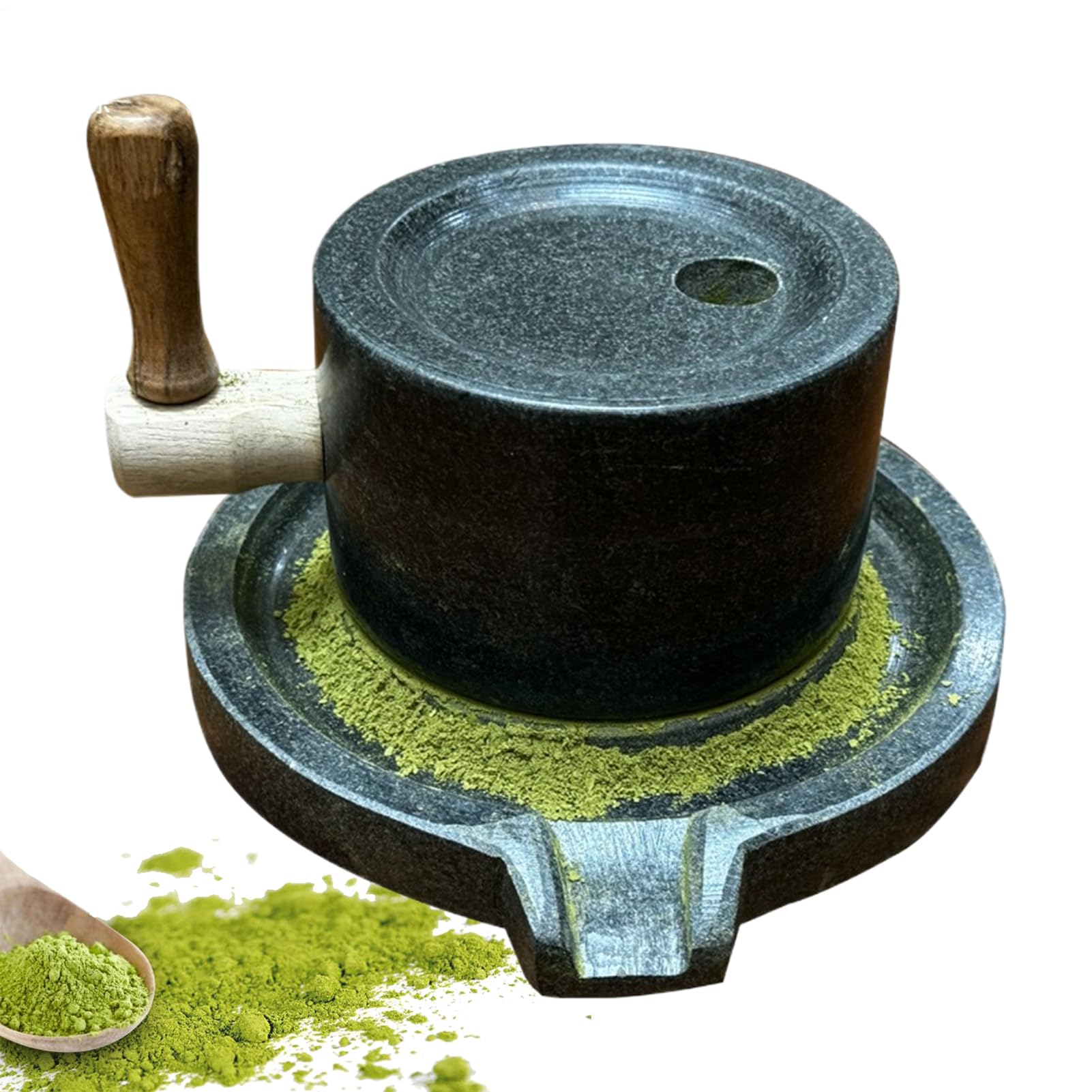 石臼 手挽き 石挽き 製粉機 身寄り用 ミニサイズ 手動 膳立て物の具 茶葉 珈琲豆 スパイス 挽き機 勝手もと装置 卓上 臼 挽く 御先棒 自然的