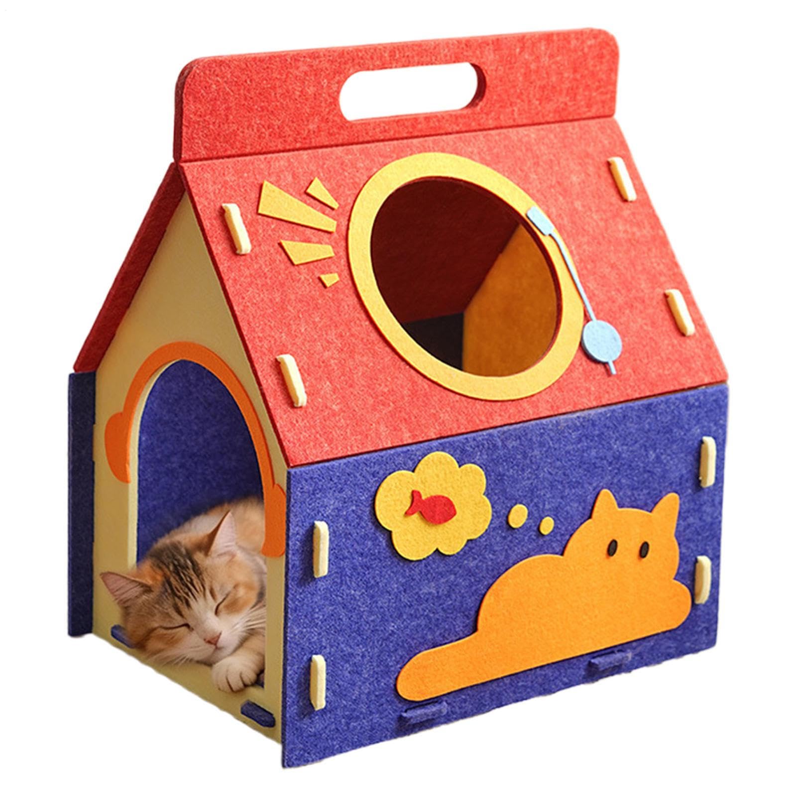 猫用寝台 愛玩動物住み家 学生寄宿舎型 猫住み家 キャットハウス 2way 愛玩動物用寝台 爪とぎ 猫 犬 小型犬 子ネコ 犬ころ 室内用 冬用 寒さ打つ手 精神的な統合式 今めかしい 愛くるしい 駆け込み寺 住み家