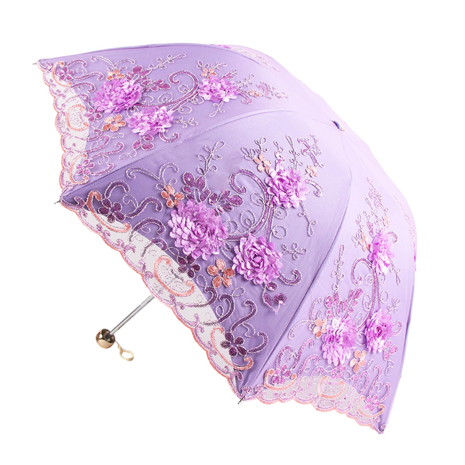 日がさ 折りたたみ 晴雨兼用 レディース 刺しゅう スピード競技 3D 立体 御花 花柄 ボタニカル 晴れ晴れしい 雅びやか アンティーク風 2つ折り 3つ折り 遮光 遮? 雅びやか 御洒落 カサ 手開き式 レトロ 古典派音楽 ガーリー 女子らしい レジャ