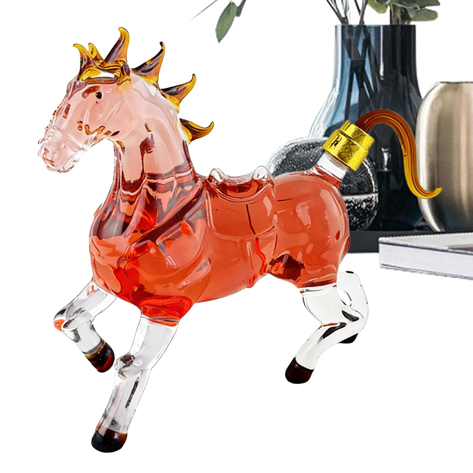 ウイスキーデキャンター 馬青写真 1000ml 硝子製 今めかしい 酒器 瓶 室内装飾 差し上げ物 差し上げ物 父の日 生まれ落ちる日 儀式用 ウイスキー 赤ちょうちんボン ウォッカ