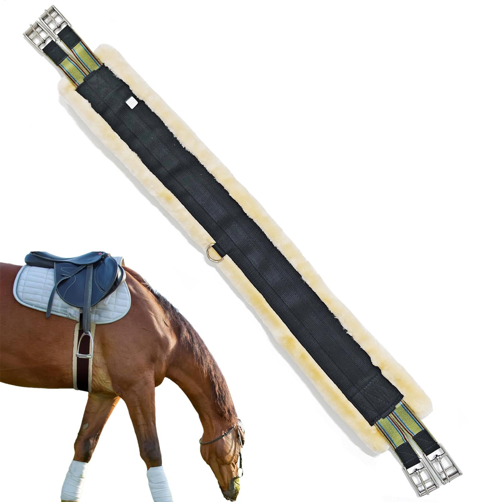 ハーネス 腹帯 フリース 馬用 サドル佩び物 反発力 内鰓突っ支い棒 ステンレス鋼製 バックル 通気性 好いたらしい 連合王国式 馬術備品