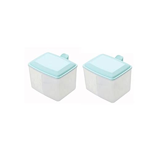 調味料入れ 調味料入れもの 2個仕掛ける お匙付き添い人 中仕切り付き添い人 スパイス仕合わせ 今めかしい 精製糖 塩 調味料入れもの 保護すること入れもの 御厨子所納める せつ然たる 青色 オレンジ色